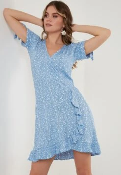 LELA FLORAL RUFFLE DETAIL - Freizeitkleid - Baby Blue 13 LELA FLORAL RUFFLE DETAIL - Freizeitkleid - Baby Blue -Pier One Mode Verkäufe 092f445a0eb441a68f51e1d440a45900