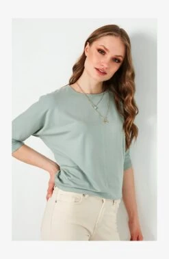LELA CREW NECK - Langarmshirt - Stone -Pier One Mode Verkäufe 4b3075c94ce94202aa27c943d5518ee2