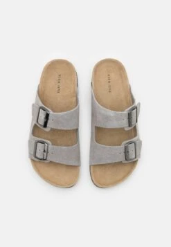 Pier One LEATHER UNISEX - Pantolette Flach - Grey -Pier One Mode Verkäufe 6e172422b00e484a8ac21c5f565af9d6