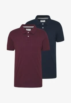 Pier One 2 PACK - Poloshirt - Dark Blue/bordeaux -Pier One Mode Verkäufe 776db89a31b246aa84d9aeff2a53f14d