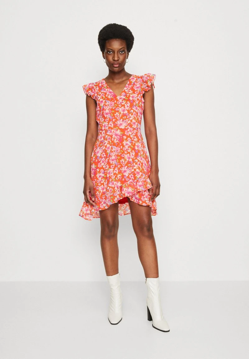 Anna Field VOLANT SHORT DRESS - Freizeitkleid - Red/multicoloured 3 Anna Field VOLANT SHORT DRESS - Freizeitkleid - Red/multicoloured