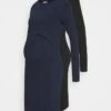 2 PACK NURSING DRESS - Jerseykleid - Dark Blue/black