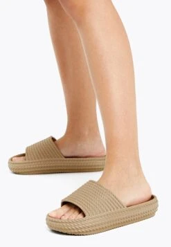 Oysho METALLIC BRAIDED - Badesandale - Goldcoloured