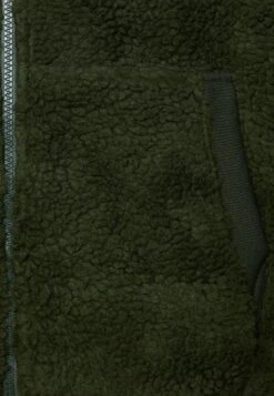 Pier One BORG ZIP-UP JACKET - Fleecejacke - Dark Green -Pier One Mode Verkäufe b36b213309db429a9a051cbae9dee2b1