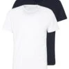 Pier One 2 PACK - T-Shirt Basic - White/dark Blue -Pier One Mode Verkäufe c317d65fe9bd4dd2b5dfb2c9aa92192f