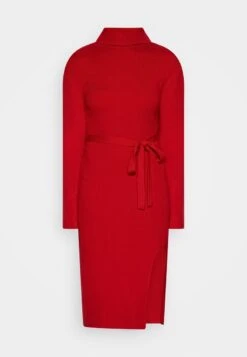 Anna Field ROLLKRAGEN RIPP MINI STRICKKLEID MIT GÜRTEL - Strickkleid - Red -Pier One Mode Verkäufe d04bebcd58f24f00a11111c54cc28fcb