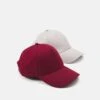 Pier One UNISEX 2 PACK - Cap - Light Grey/berry -Pier One Mode Verkäufe dc135ddce2ca4d6ea4c07bf8c622a918