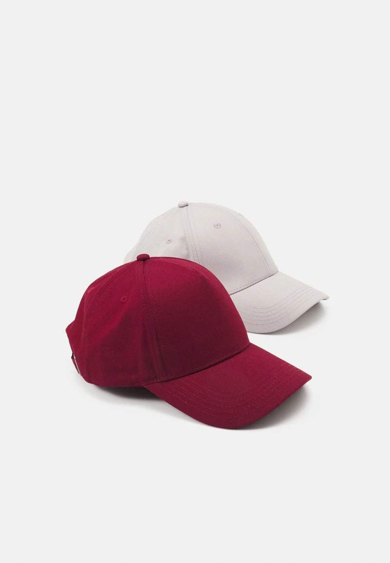 Pier One UNISEX 2 PACK - Cap - Light Grey/berry 3 Pier One UNISEX 2 PACK - Cap - Light Grey/berry