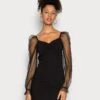 Even&Odd LONG PUFF SLEEVES RUSHING BODYCON DRESS - Cocktailkleid/festliches Kleid - Black -Pier One Mode Verkäufe f0cc9468a38c433c9936d20c296adb08