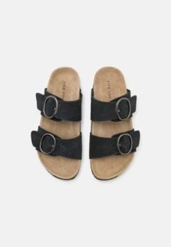 Pier One LEATHER - Pantolette Flach - Black -Pier One Mode Verkäufe f762b063845c4843883c27c4f0d2172d